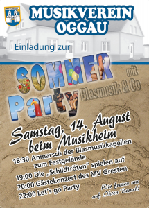 Sommerparty mit Blasmusik & Co @ Musikheim des MV Oggau